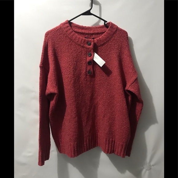 American Eagle Outfitters Sweaters - American Eagle Womens Sweater Jegging Fit 1/4 Button Red Small NWT.